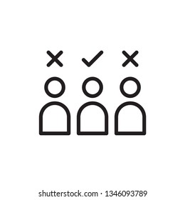 staff selection icon outline rejected and accepted