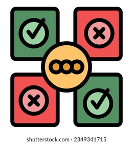 Staff seminar icon outline vector. Office business. Online company color flat