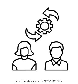 Staff setting Black outline Vector Icon


