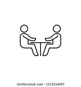 staff at the table line icon. Element of business organisation icon for mobile concept and web apps. Thin line staff at the table icon can be used for web and mobile on white background