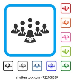 Staff Team icon. Flat iconic symbol inside a rounded square. Black, gray, green, blue, red, orange color additional versions of Staff Team vector. Designed for web and app user interface.