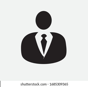Staff in a tie on white background. Vector illustration.