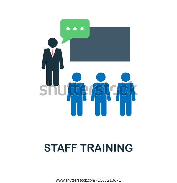 Staff Training Flat Icon Monochrome Style Stock Vector (Royalty Free ...