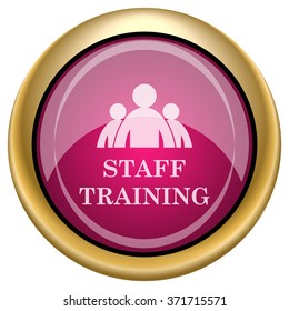 Staff training icon. Internet button on white background. EPS10 vector.