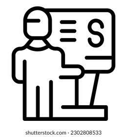 Staff training icon outline vector. Course seminar. Meeting group