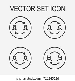 Staff turnover icon set 