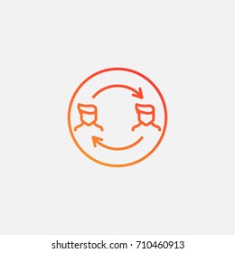 Staff turnover icon.gradient illustration isolated vector sign symbol