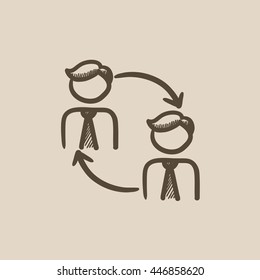 Staff turnover vector sketch icon isolated on background. Hand drawn Staff turnover icon. Staff turnover sketch icon for infographic, website or app.