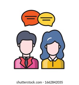 staff vector flat color icon 