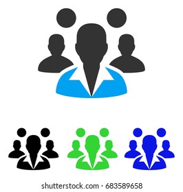 Staff vector pictograph. Style is flat graphic staff symbol using some color variants.