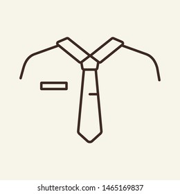 Staff view vector line icon. Personnel, appearance, necktie. Staff concept. Vector illustration can be used for topics  like HR, staff, appearance