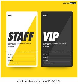 Staff And VIP Entry ID Card Design Template With Name Date City And Venue Details