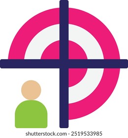 Ilustración plana del Vector del icono del empleado del trabajador