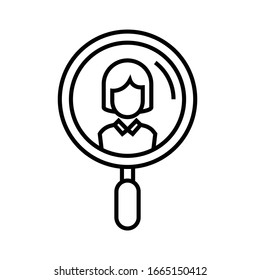 Staff worker line icon, concept sign, outline vector illustration, linear symbol.