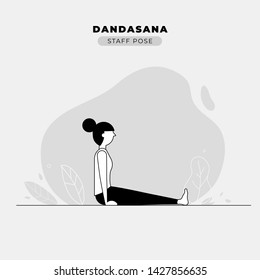Staff Yoga Pose Vector Illustration