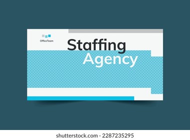 Staffing Agency Social Media Banner template. Marketing Materials | Post, Cover | Instant Download, Editable Design