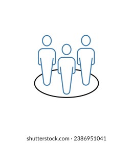 Icono de línea de concepto de dotación de personal. Ilustración de elemento simple. Diseño de símbolos de esquema de concepto de dotación de personal.