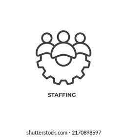 Staffing Line Icon. Linear Style Sign For Mobile Concept And Web Design. Outline Vector Icon. Symbol, Logo Illustration. Vector Graphics