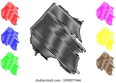 Stafford County, Commonwealth of Virginia (U.S. county, United States of America) map vector illustration, scribble sketch Stafford map
