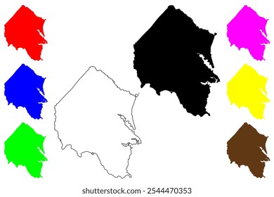 Stafford County, Commonwealth da Virgínia (EUA, EUA, EUA, EUA) mapa ilustração vetorial, esboço de rabisco Mapa de Stafford