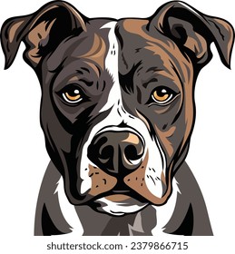 
Staffordshire Bull Terrier Dog Face isolated vector illustration