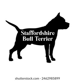 Staffordshire Bull Terrier Dog silhouette dog breeds logo dog monogram vector