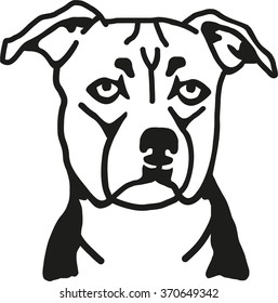 Staffordshire Bull Terrier Head Stock Vector (Royalty Free) 370649342 ...