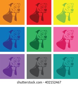 Staffordshire terrier dog silhouette set