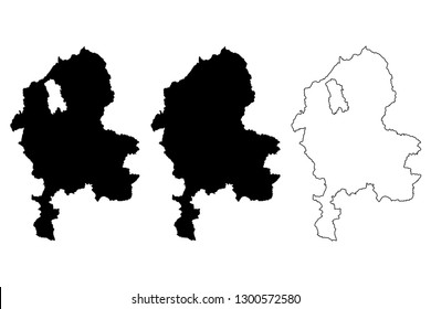 Staffordshire (United Kingdom, England, Non-metropolitan county, shire county) map vector illustration, scribble sketch Staffs. map