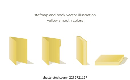 stafmap and book vector illustration.
yelow smooth colors.