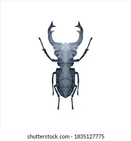  stag beetle Geometric Triangle Logo Icon Design, stag beetle   Triangle