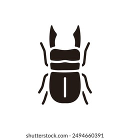 Stag beetle icon. Flat silhouette version.