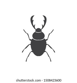 Stag beetle icon. flat simple pictogram. Beetle vector illustration