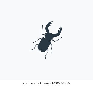 Stag beetle icon isolated on clean background. Stag beetle icon concept drawing icon in modern style. Vector illustration for your web mobile logo app UI design.