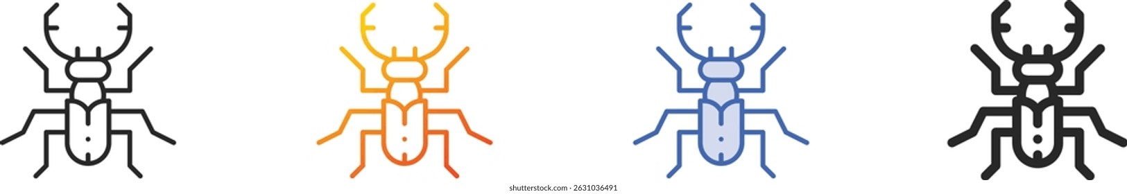 stag besouro icon.Thin Linear, gradiente, azul traço e negrito estilo design isolado no fundo branco