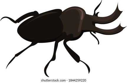 Stag beetle, illustration, vector on white background