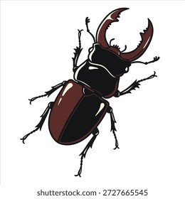 Diseño de Vector de ilustración de insecto escarabajo ciervo