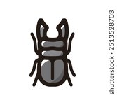 Stag beetle outline icon for graphic design, apps and websites