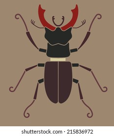 stag beetle silhouette