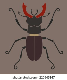 stag beetle silhouette