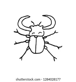 stag beetle vector doodle sketch isolated on white background
