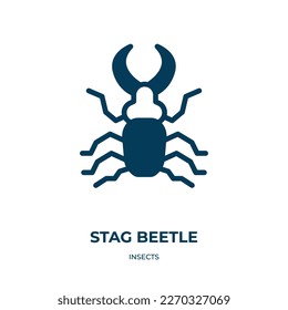 stag beetle vector icon. stag beetle, insect, nature filled icons from flat insects concept. Isolated black glyph icon, vector illustration symbol element for web design and mobile apps