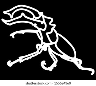 stag beetle, vector illustration 