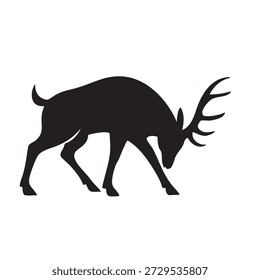 Vetor de silhueta de veado e veado - Wild Buck com Antlers em várias posas para caça, natureza e logotipos de floresta