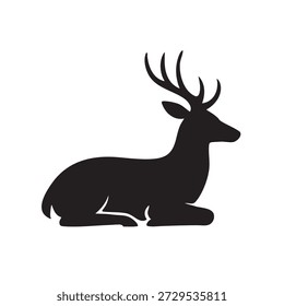 Vector de silueta de ciervo y ciervo: pato salvaje con astas en varias poses para la caza, la Naturaleza y los logotipos forestales