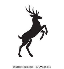 Vetor de silhueta de veado e veado - Wild Buck com Antlers em várias posas para caça, natureza e logotipos de floresta