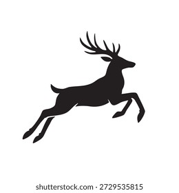 Vetor de silhueta de veado e veado - Wild Buck com Antlers em várias posas para caça, natureza e logotipos de floresta
