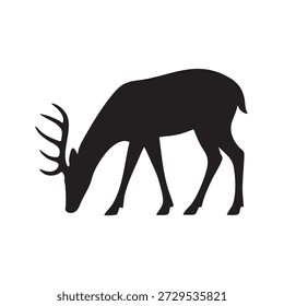Vetor de silhueta de veado e veado - Wild Buck com Antlers em várias posas para caça, natureza e logotipos de floresta
