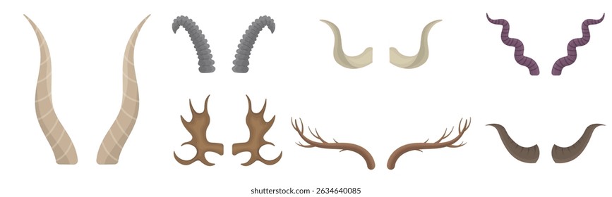 Stag head with tribal horn icon wild nature forest animal antelope moose elk african vintage deer buck trophy vector sign symbol creepy realistic decor element