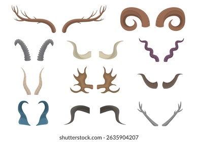 Stag head with tribal horn icon wild nature forest animal antelope moose elk african vintage deer buck trophy vector sign symbol creepy realistic decor element